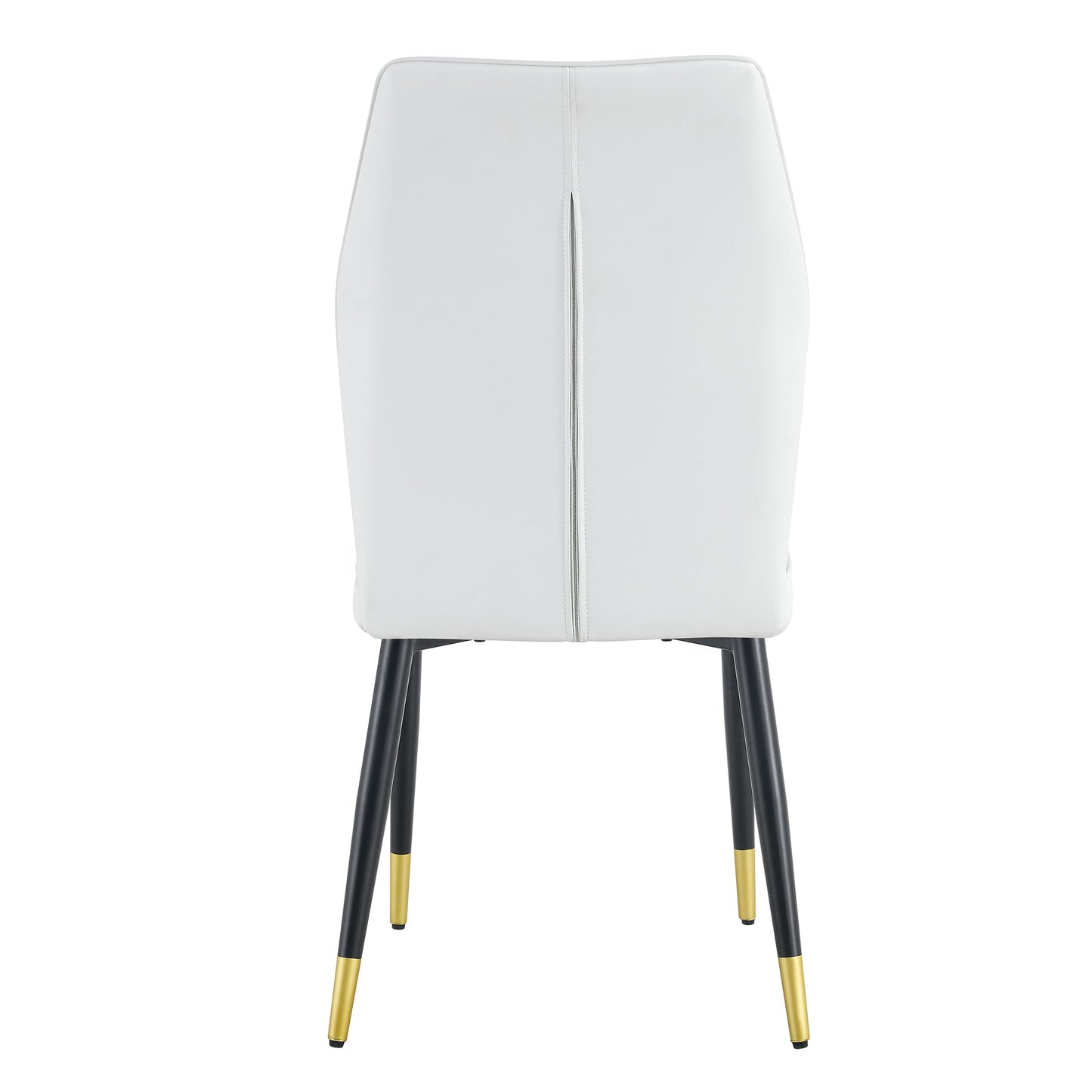 4 modern dining chairs with stylish PU patterned backrest and black