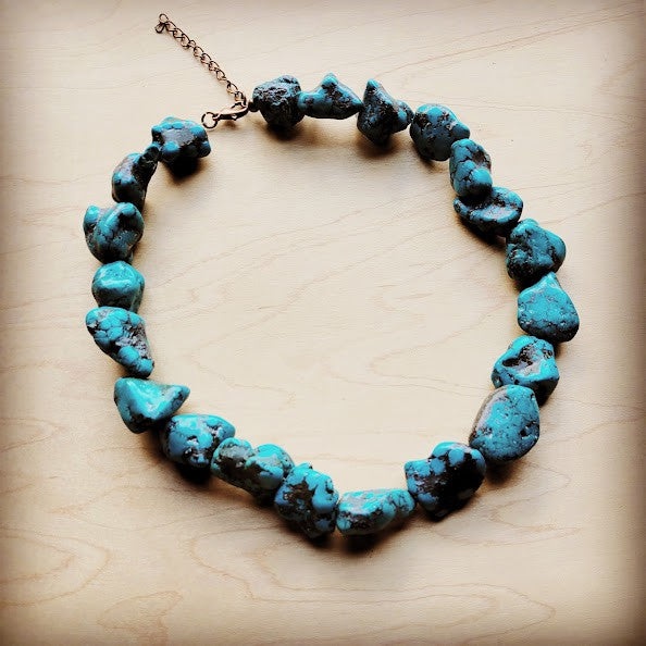 Blue Turquoise Collar Length Necklace 255y