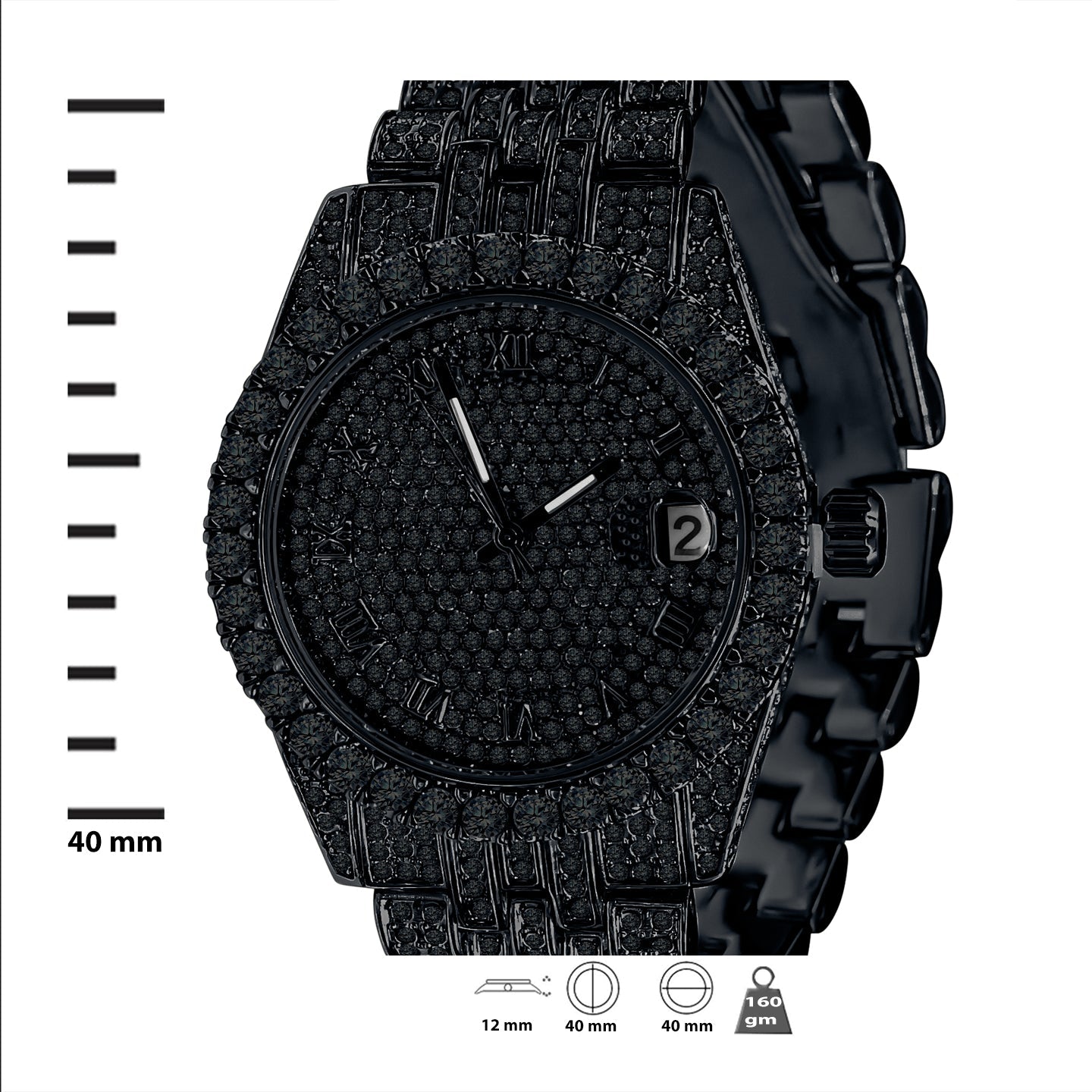 ICED OUT PURPUREUS 5-LINK WATCH & BRACELET SET I 530703