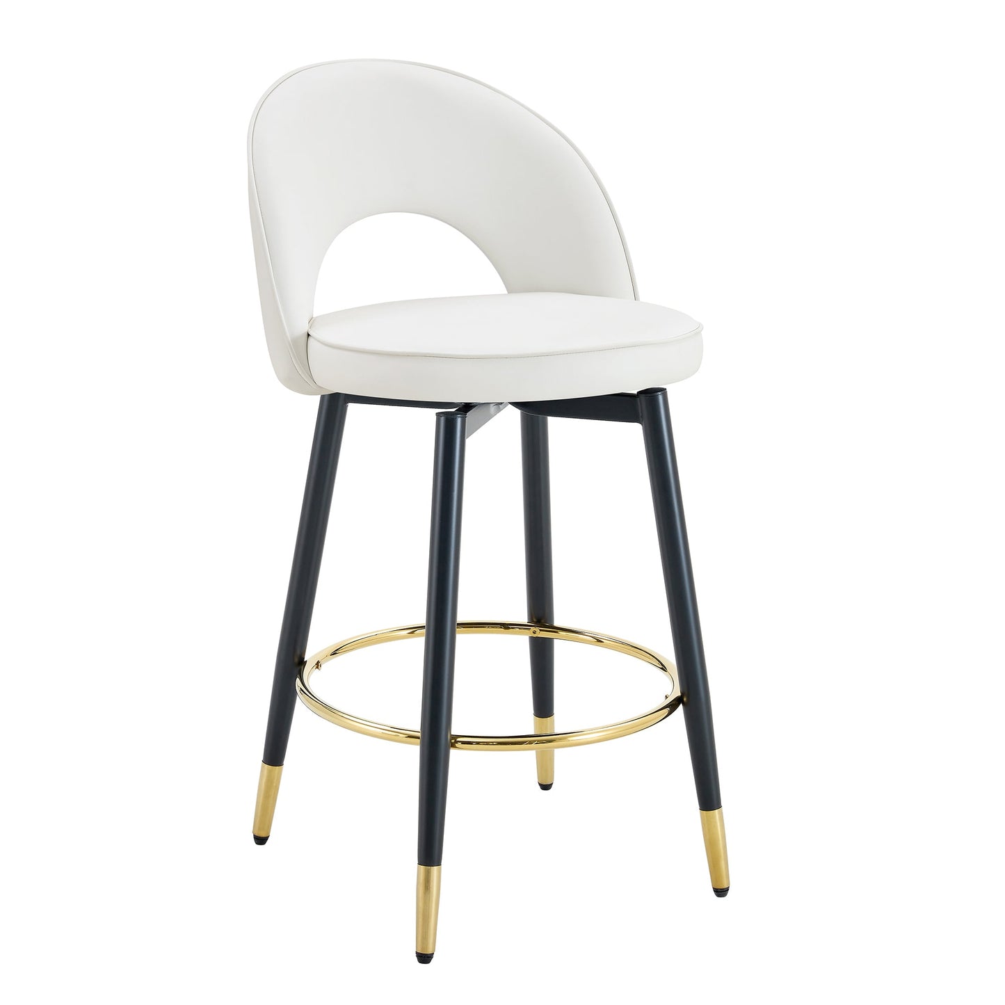 360 ° rotatable bar chair.Modern White PU comfortable upholstered bar