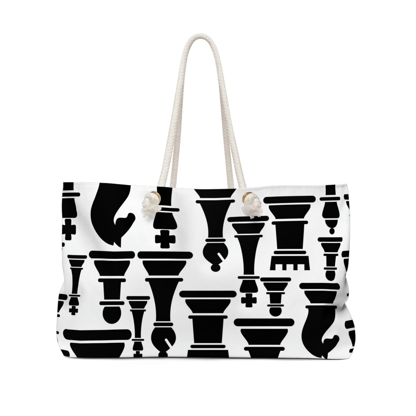 Weekender Tote Bag for Work/school/travel - Black and White Chess