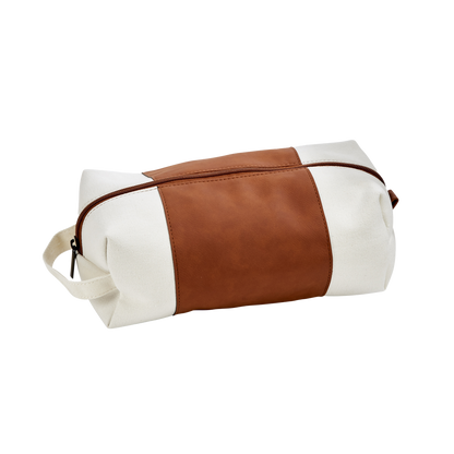 Leatherette/Canvas Caramel Travel Kit