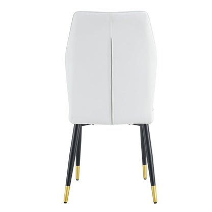 4 modern dining chairs with stylish PU patterned backrest and black