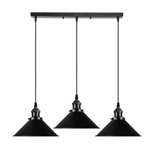 Black Metal Cone Shade Pendant Light Fixture~3393