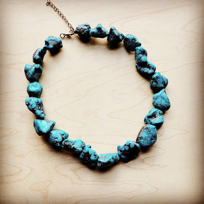 Blue Turquoise Collar Length Necklace 255y