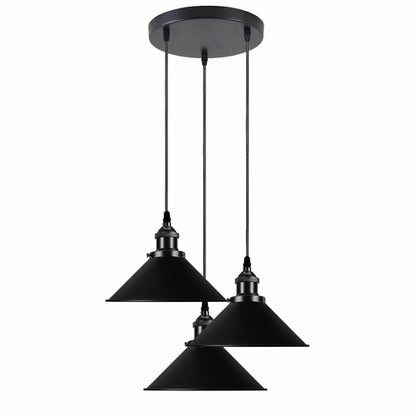 Black Metal Cone Shade Pendant Light Fixture~3393