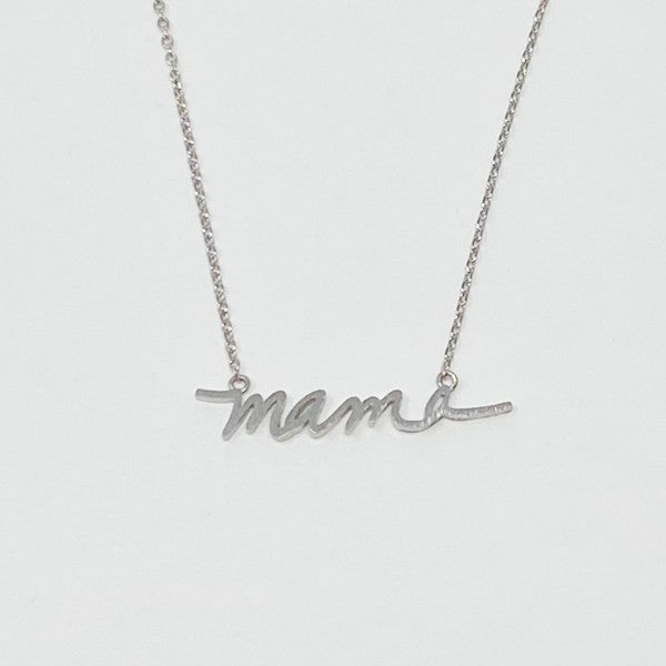 Mama Script Necklace