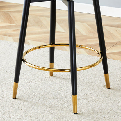 360 ° rotatable bar chair.Modern White PU comfortable upholstered bar