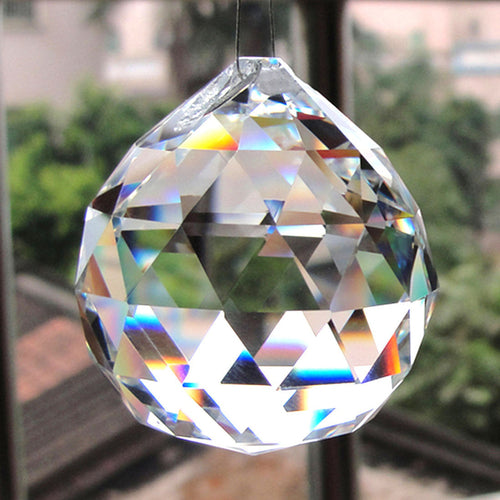 20/30/40/50mm Clear Crystal Feng Shui Lamp Ball Prism Rainbow Sun