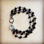Black Faceted Triple Strand Bracelet