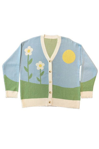 Charming Flower knit cardigan