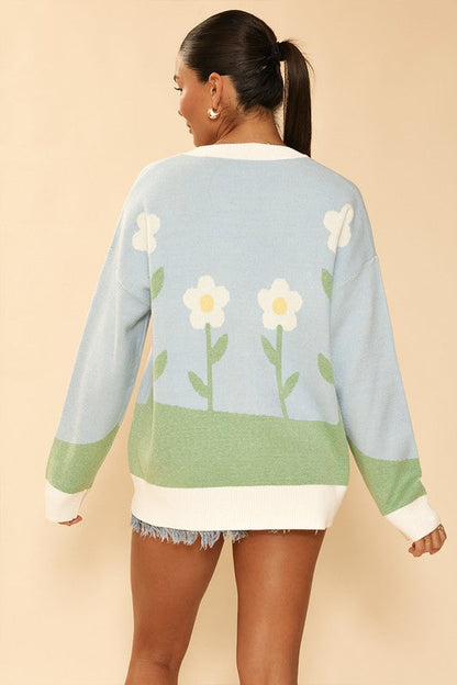 Charming Flower knit cardigan