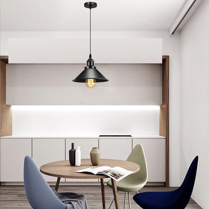 Black Metal Cone Shade Pendant Light Fixture~3393