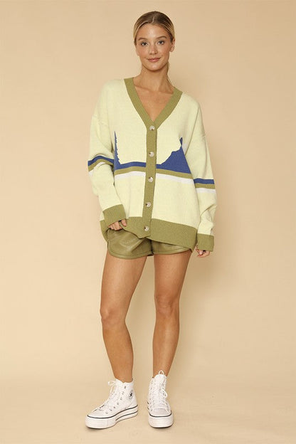 Retro mountain vista knit cardigan