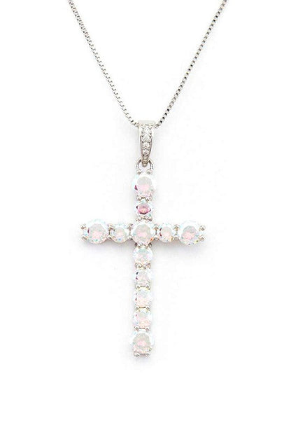 CZ Cross Pendant Necklace