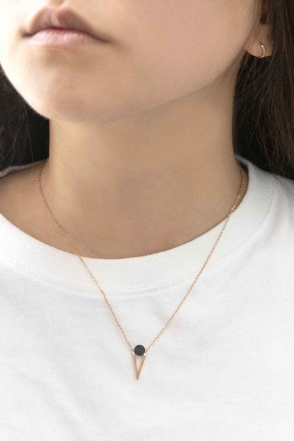 Tensly Point Stone Necklace | Rose Gold (14K)