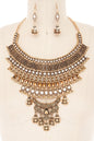 Vintage Inspired Boho Statement Bib Necklace Set