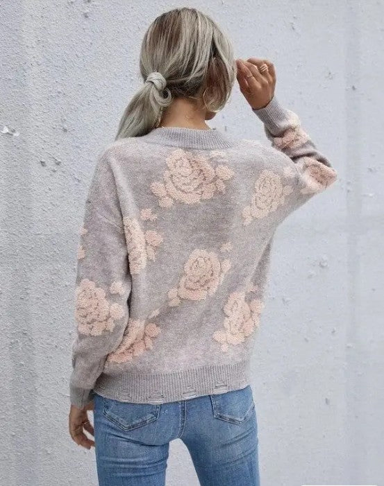 Rose knit sweater