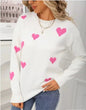 Heart Print Knit Sweater