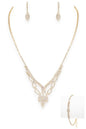 3 IN 1 Rhinestone Bridal Neccklace Set