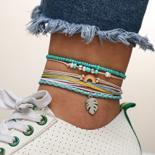 Rainbow Fun Color Anklet Bracelet