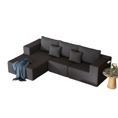 108.3' Sectional Foam Couch,L Shape Sofa with Chaise Lounge,Modular