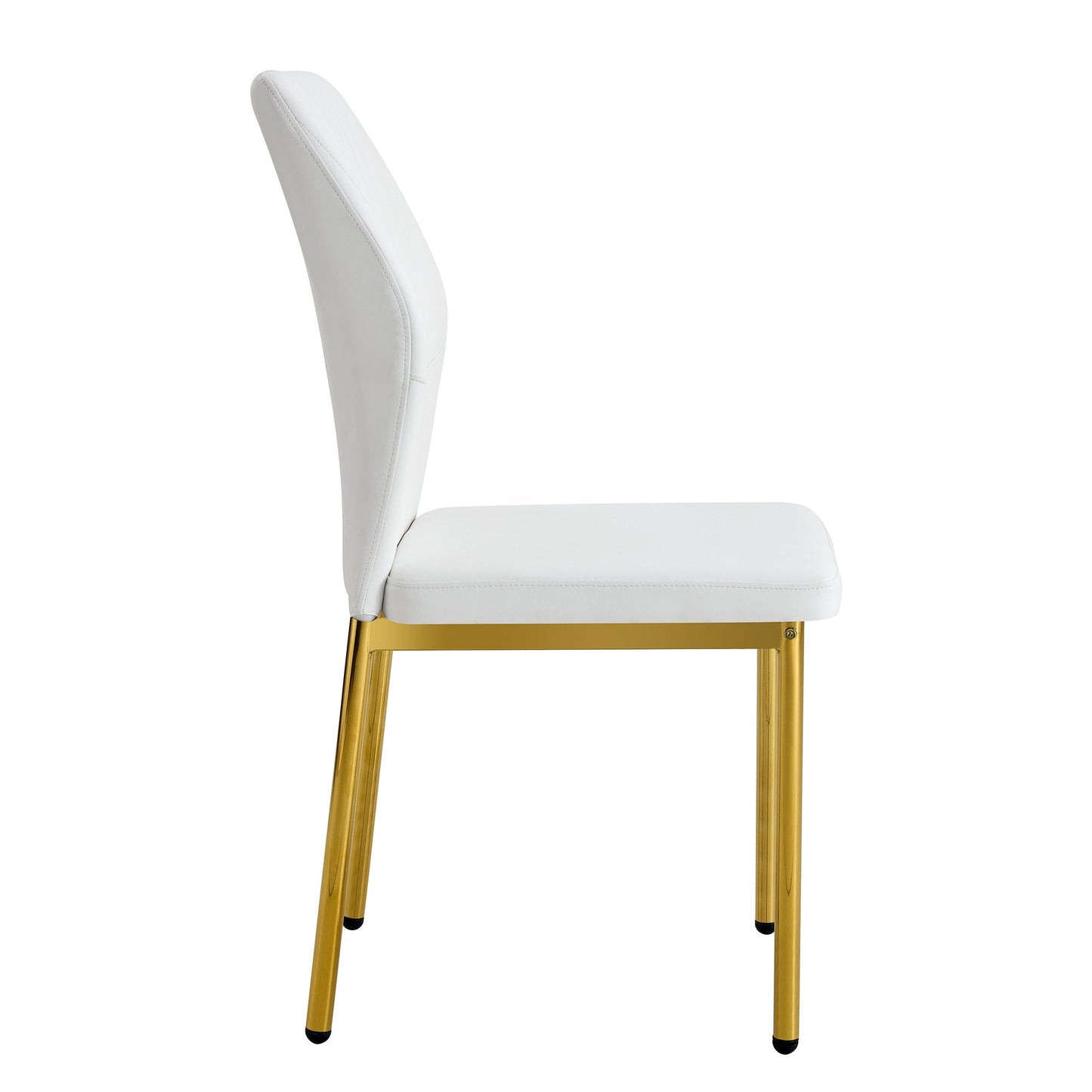Luxury Simple Chair - Set of 4 White PU Material High Resilience