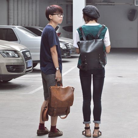 PU Leather Travel Backpack Leather Men Laptop Backpack Male Large