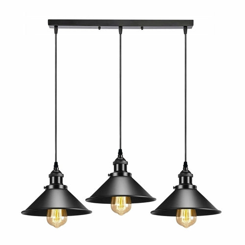 Black Metal Cone Shade Pendant Light Fixture~3393