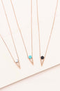 Tensly Point Stone Necklace | Rose Gold (14K)