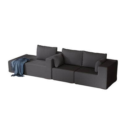 108.3' Sectional Foam Couch,L Shape Sofa with Chaise Lounge,Modular