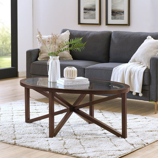 Modern simple glass coffee table, tempered glass coffee table solid