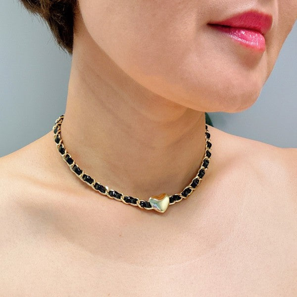 Heart Chain Choker Necklace
