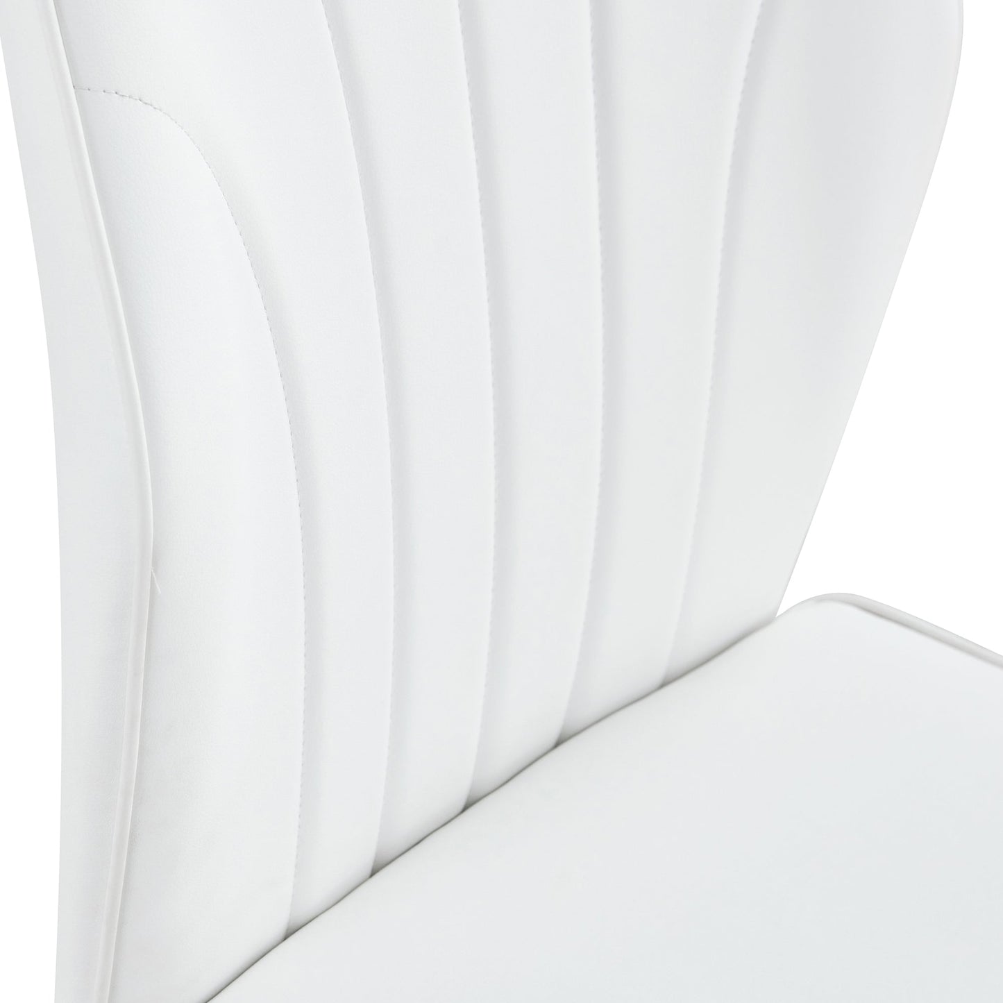 4 modern dining chairs with stylish PU patterned backrest and black