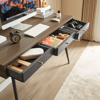 Mid Century Desk , Modern Writing Study Desk with Drawers,