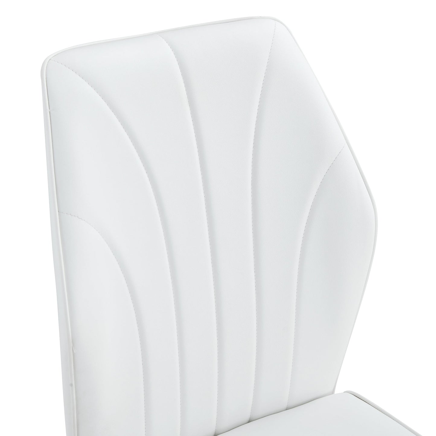 4 modern dining chairs with stylish PU patterned backrest and black