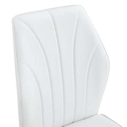 4 modern dining chairs with stylish PU patterned backrest and black