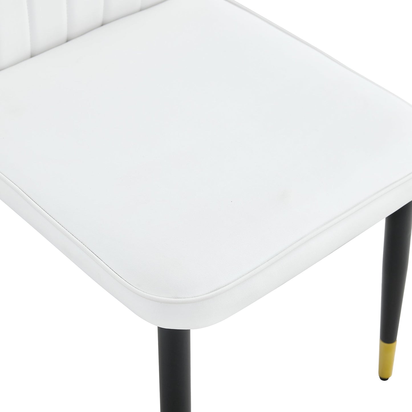 4 modern dining chairs with stylish PU patterned backrest and black