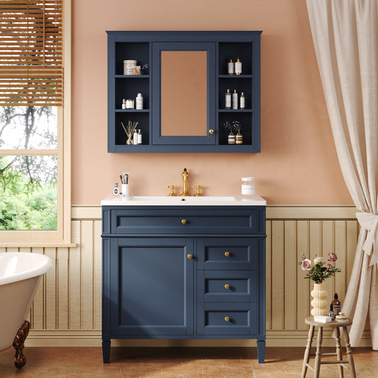 36'' Bathroom Vanity with Top Sink, Modern Bathroom Storage Cabinet