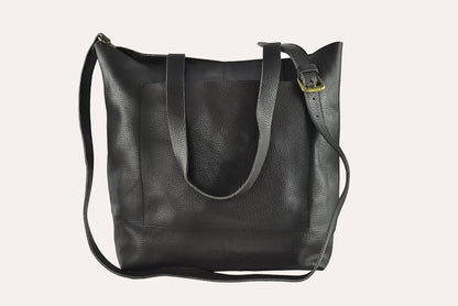 Journalist Style Leather Tote Bag