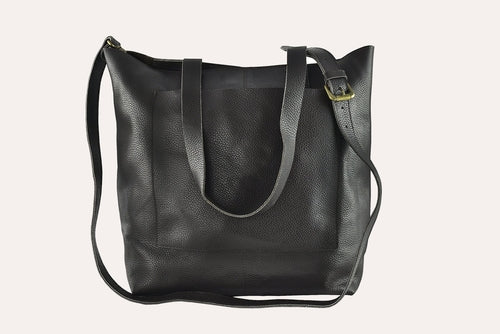 Journalist Style Leather Tote Bag