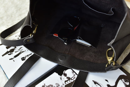 Journalist Style Leather Tote Bag