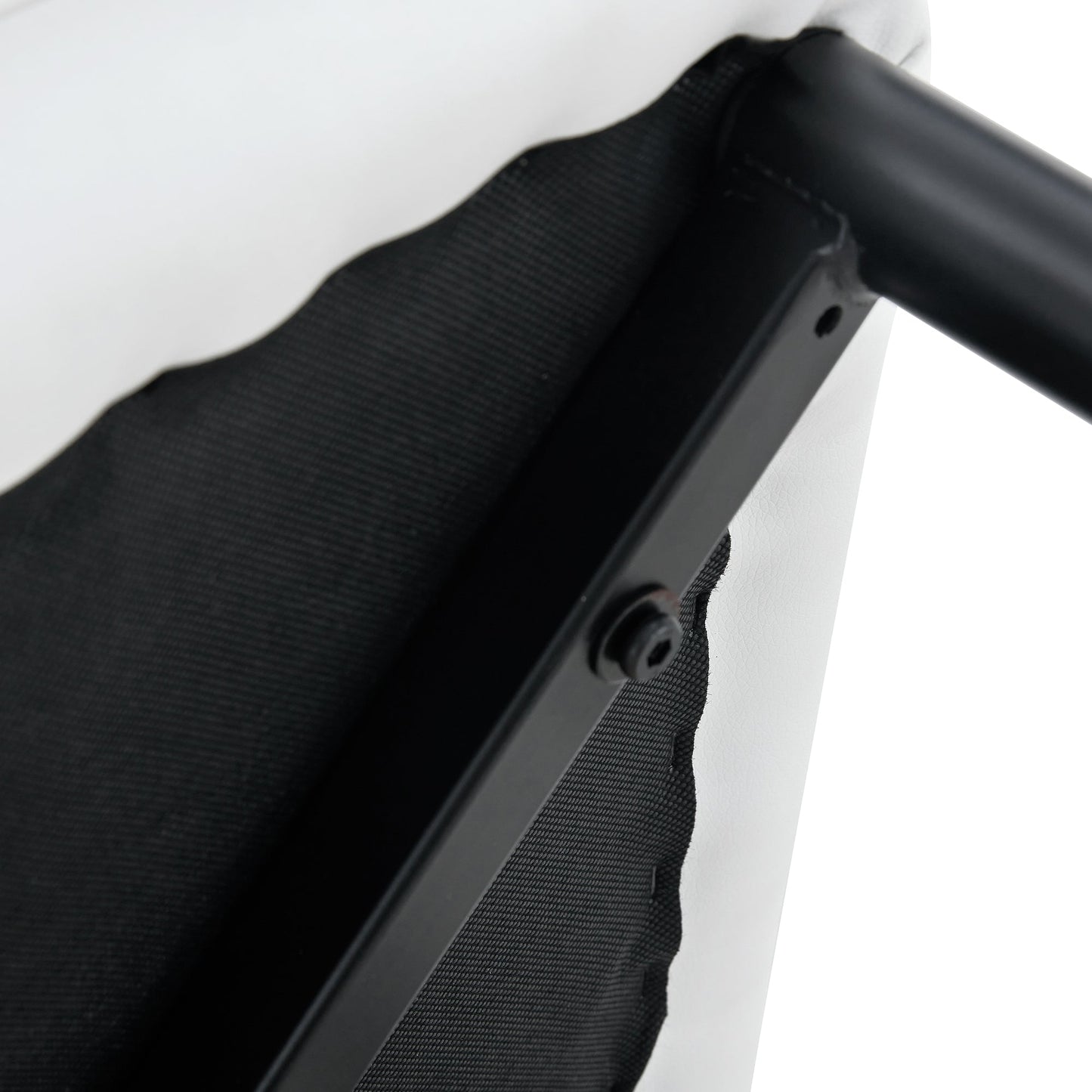 4 modern dining chairs with stylish PU patterned backrest and black