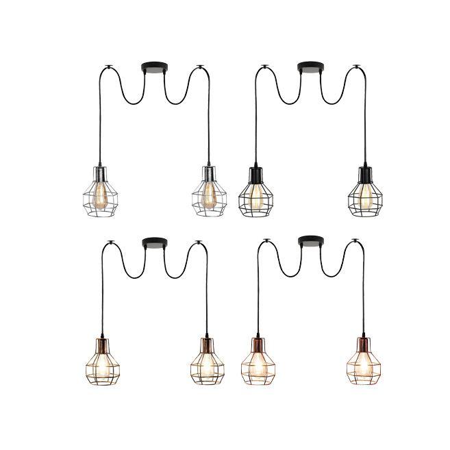 Metal Cage 2 Way Spider Hanging Light~3390