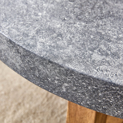 Modern Retro Gray Texture MDF Round Coffee Table with Crossed Legs,