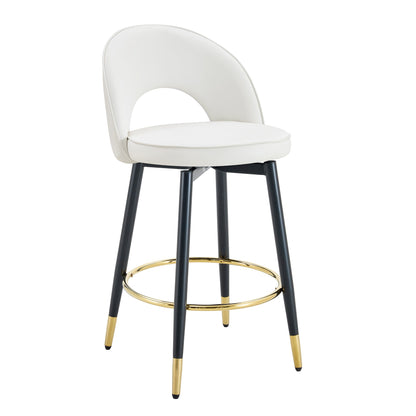 360 ° rotatable bar chair.Modern White PU comfortable upholstered bar