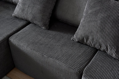 108.3' Sectional Foam Couch,L Shape Sofa with Chaise Lounge,Modular