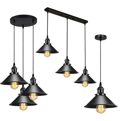 Black Metal Cone Shade Pendant Light Fixture~3393