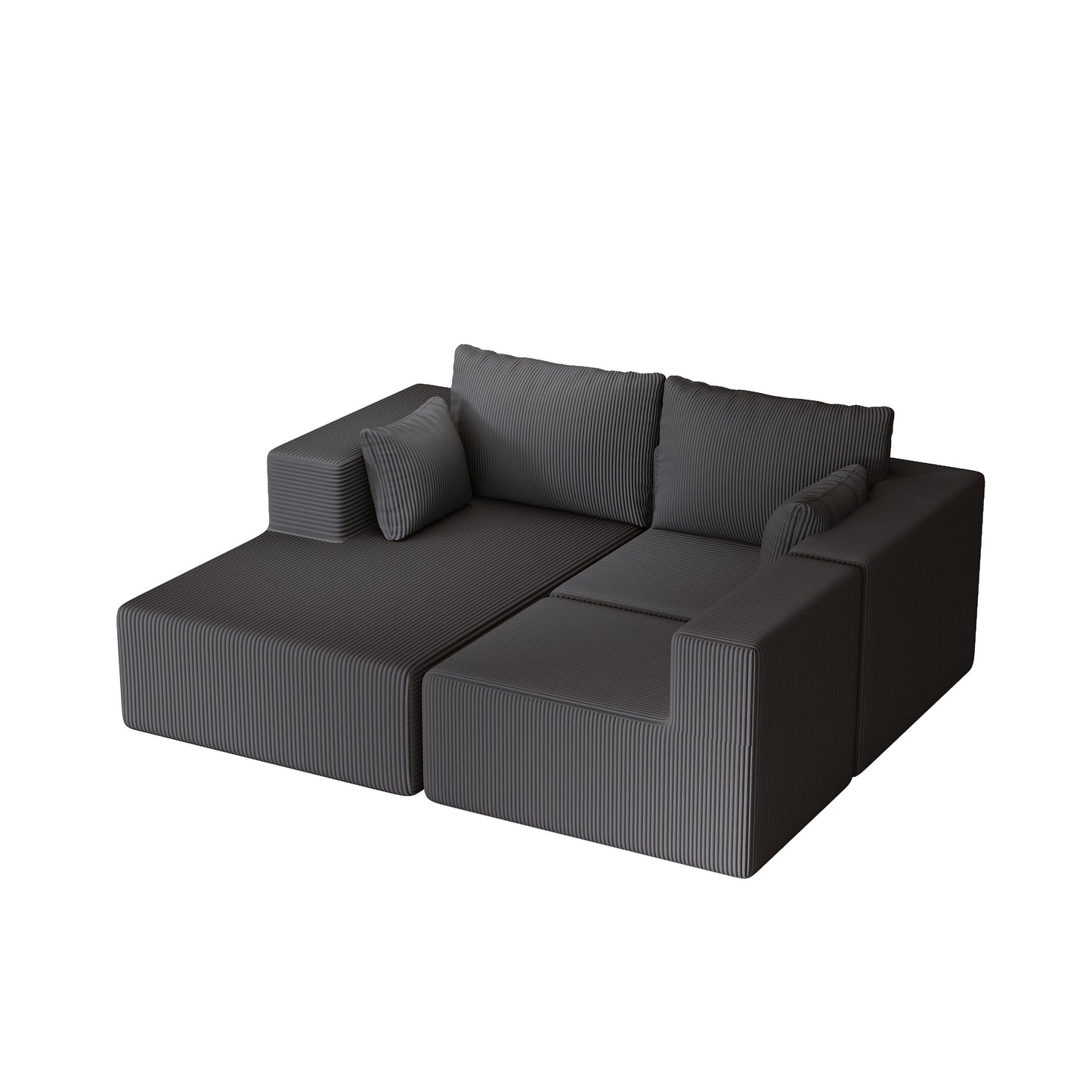 108.3' Sectional Foam Couch,L Shape Sofa with Chaise Lounge,Modular