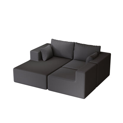 108.3' Sectional Foam Couch,L Shape Sofa with Chaise Lounge,Modular